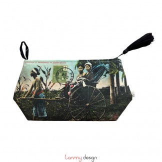 Túi đựng mỹ phẩm phong cách cổ S 20cm x 13cm